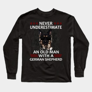 Old man german shepherd dog Long Sleeve T-Shirt